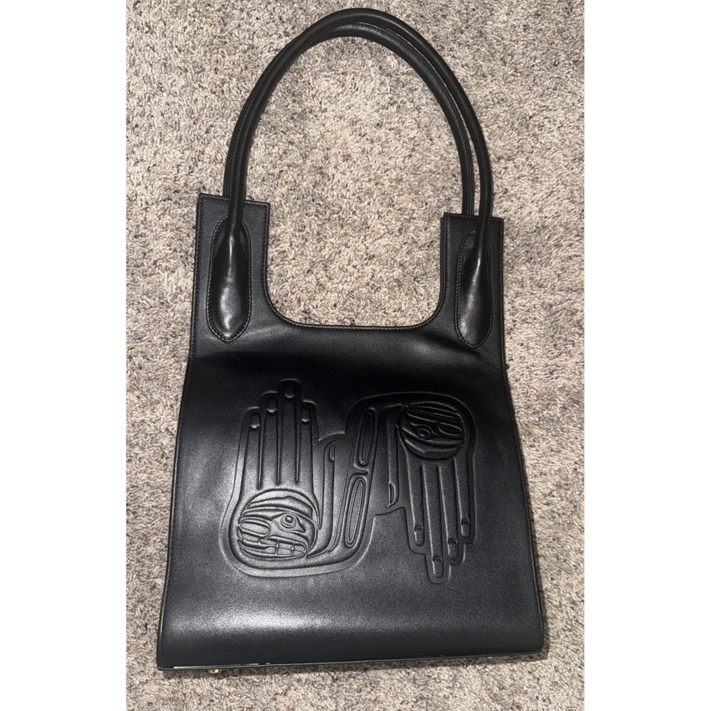 Dorothy Grant Leather Purse Tote Bag Embossed Haida Indigenous Northwest Coast
